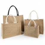 Eco-Friendly Laminated Jute Tote Bag with Custom Logo - Image 4