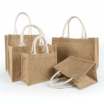 Eco-Friendly Laminated Jute Tote Bag with Custom Logo - Image 2