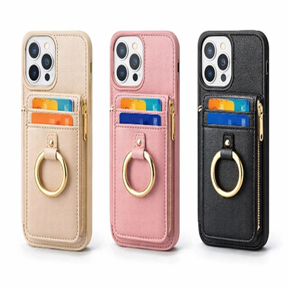 WR-Wlt-Esh-01 Pu Phone Wallet with Ring Custom logo Promotional gift - Image 1