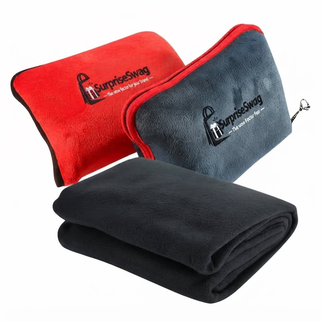 2321323232 Custom Logo Portable Pillow Blanket for Office and Airplane - Image 1