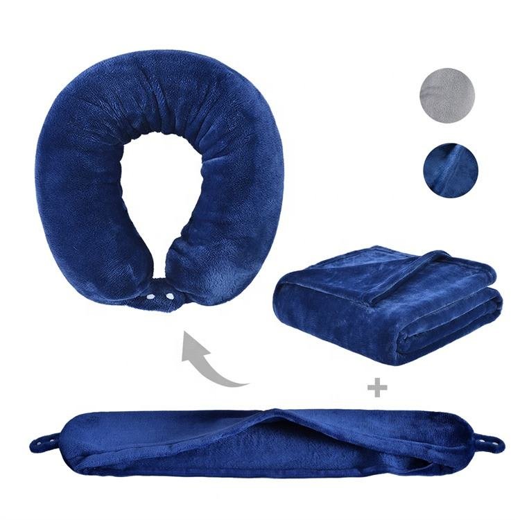 232442 Airplane Neck Pillow, Blanket Combo with Custom Logo. - Image 1