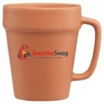 14 Oz. Custom Logo Terra Cotta Flower Pot Mug