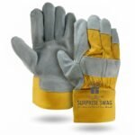 Yellow Suede Cowhide Palm Work Gloves