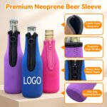 Custom Full Color Zippered Bottle Cooler Cover - Image 2