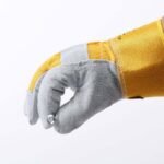 Yellow Suede Cowhide Palm Work Gloves - Image 2