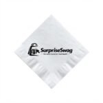 3-Ply Beverage Napkin, 1/4 Fold, White, High-Speed Print
