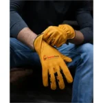 Yellow Cowhide Gloves - Image 2