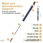 Laser Engraved Metal Stylus Ballpoint Pen for Office - Image 3