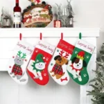 Velvet Christmas Stockings with Embroidered Personalization - Image 2