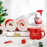 Ceramic Red Christmas Mug with 3D Figurine for Incentives - Image 2