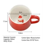 Ceramic Red Christmas Mug with 3D Figurine for Incentives - Image 5