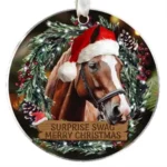 Round Crystal Glass Christmas Ornament with Custom Engraving