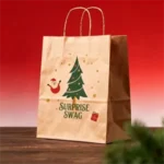 Kraft Christmas Bags with Branded Logo Design - Image 2