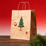 Kraft Christmas Bags with Branded Logo Design - Image 3