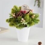 Mini Plastic Pinecone Christmas Tree in Pot - Image 4
