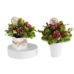 Mini Plastic Pinecone Christmas Tree in Pot - Image 2