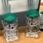 Modern Bear-Shaped Glass Bottle With Straw - Image 2