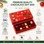 Red Christmas Gift Box Custom Printed Rigid Cardboard - Image 2