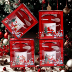 Promotional Gift Ceramic Christmas Mugs With spoon - Image 2