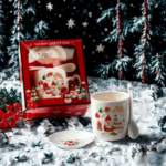 Promotional Gift Ceramic Christmas Mugs With spoon - Image 3