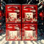 Promotional Gift Ceramic Christmas Mugs With spoon - Image 6