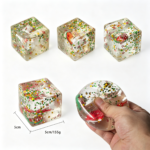 Christmas Ice Cube Maltose Glitter Squishy Square Squeeze - Image 4