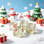 Christmas Ice Cube Maltose Glitter Squishy Square Squeeze - Image 3
