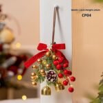 Christmas Jingle Bell Velvet Bow Ornament - Image 3