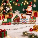 Christmas Mini Train Painted Wooden Children's Creative Toy - Image 3