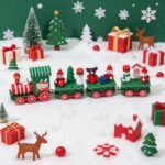 Christmas Mini Train Painted Wooden Children's Creative Toy - Image 2