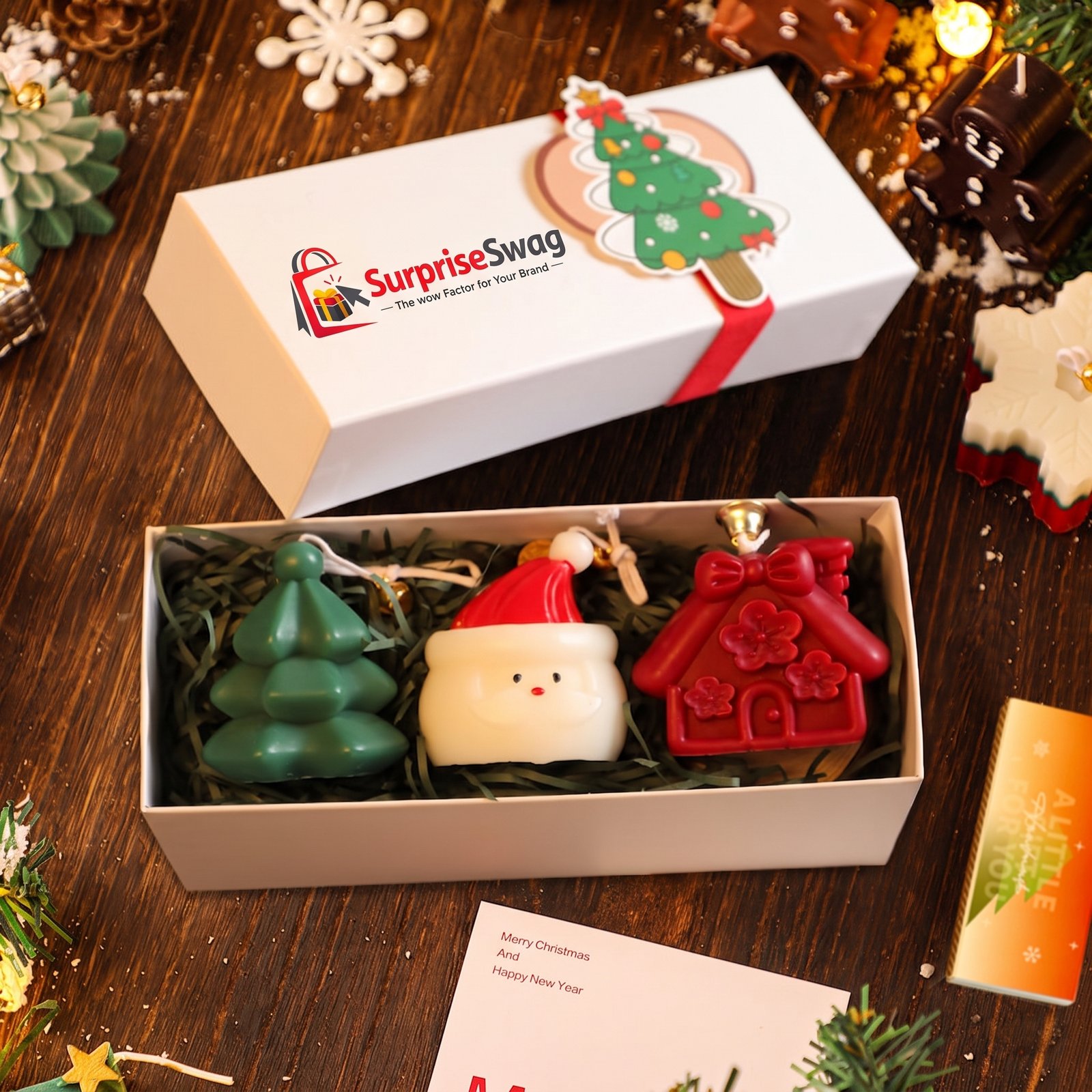 Christmas Scented (2) Christmas Scented Soy Wax Candle Gift Box - Image 1