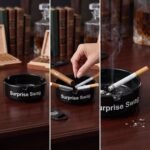 Customized Durable Plastic Heatproof Ashtrays with 3 Grooves - Image 4