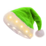 Party Items Christmas Colorful LED Lights Plush Santa Hat