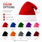 Custom Logo Cable Knit Crochet Santa Hat With White Fur Trim - Image 3