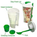 All in One Salad Shaker with Fork and Dressing Cup - Image 2