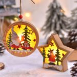 LED Wooden Christmas Tree Hanging Ornament - Image 2