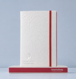 crinkled kraft-texture notebook with elastic band