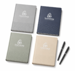 herringbone-embossed two-tone notebook