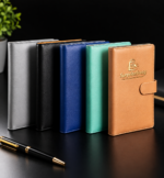 rounded-edge leather planner with tab-snap closure - Image 2
