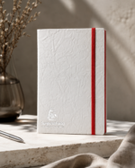 crinkled kraft-texture notebook with elastic band - Image 2
