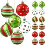 12-Piece Glitter Christmas Ball Ornament Set