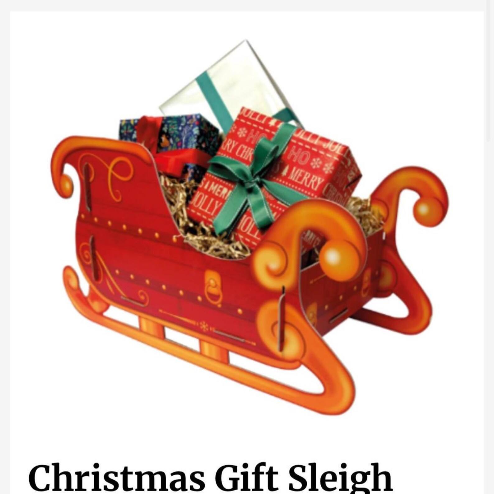 Red Christmas Gift Red Christmas Gift Sleigh Decoration - Image 1