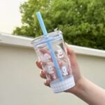 Minimalist Printed 450ml Tritan Straw Cup New Boba Coffee Mug - Image 5