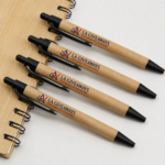 Eco Kraft Paper Ball Pen with Black Accents And Custom Logo