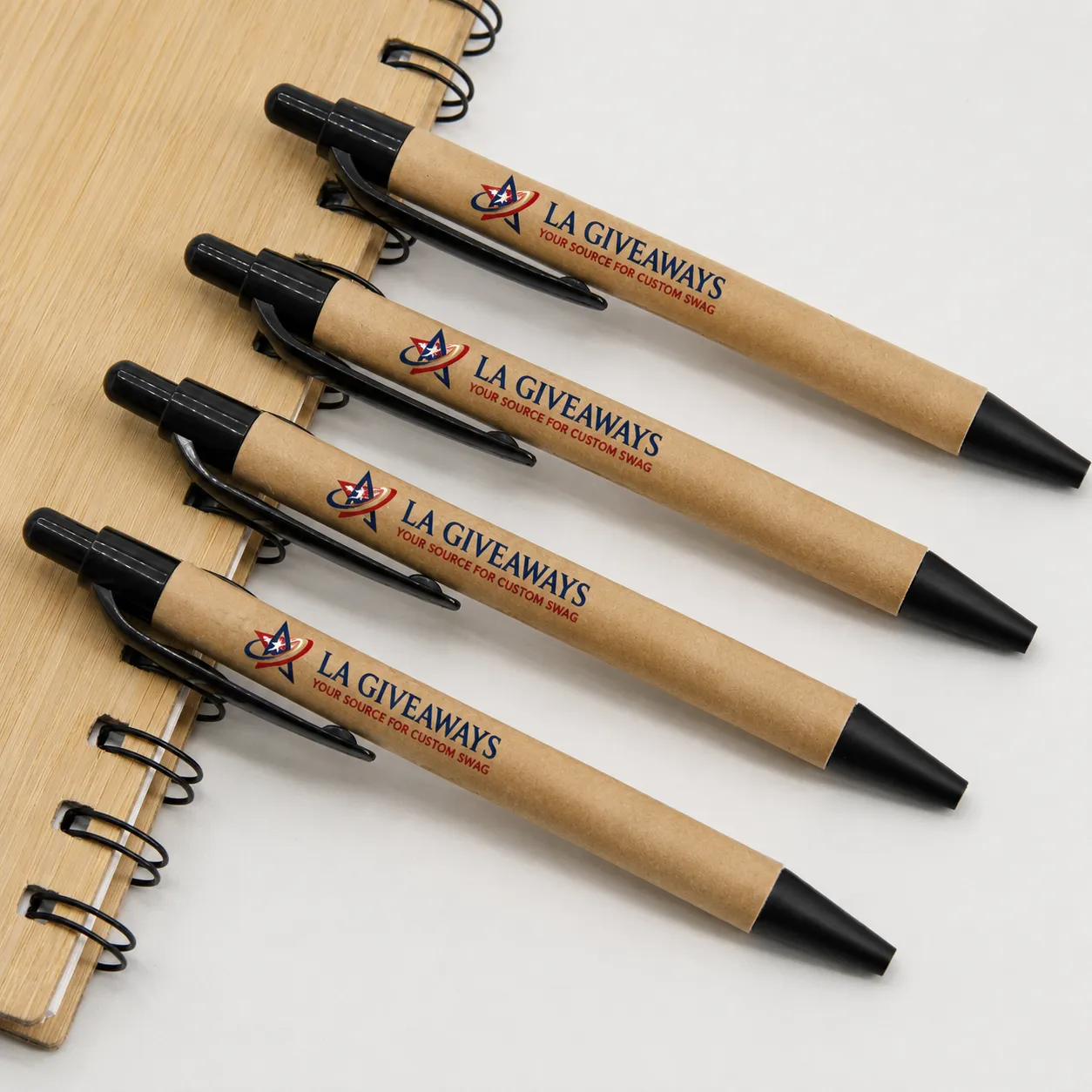 imgi_1_371673635 Eco Kraft Paper Ball Pen with Black Accents And Custom Logo - Image 1