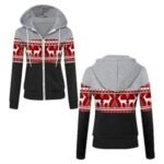 Regular Fit Christmas Hooded Sweatshirt with Front Pocket - Image 2