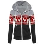 Regular Fit Christmas Hooded Sweatshirt with Front Pocket - Image 4