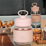 Portable Mini Glass Water Bottle with Handle & Phone Stand - Image 2