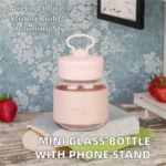 Portable Mini Glass Water Bottle with Handle & Phone Stand - Image 3