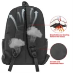 10W Solar Powered Backpack with USB Charging Port LED Light - Image 3